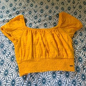 yellow hollister crop top